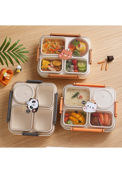 Ayı Dört Bölmeli Plastik Öğle Yemeği Kutusu (Yurt Dışından) modelleri