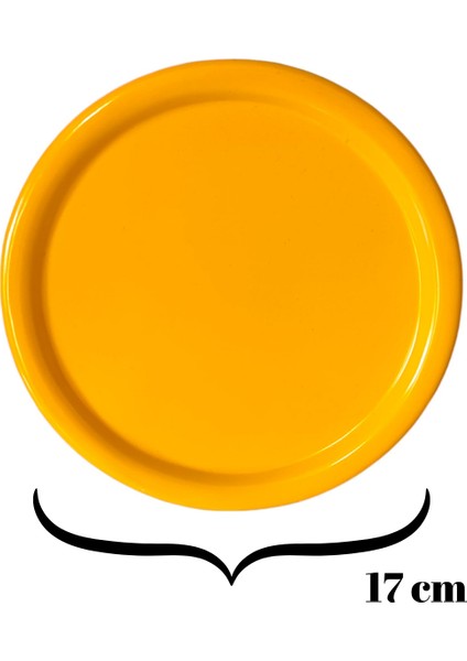 Metal Tepsi Metal Tabak 6 Adet Yuvarlak Çay ve Kahve Sunum Tepsisi Sunumluk Tabak 17 cm