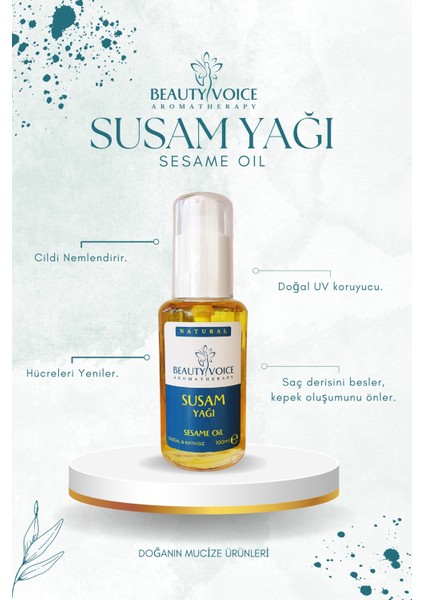 Saf Susam Yağı - Losyon Pompalı Şişe 100 ml - Kilitli Başlık - 2'li