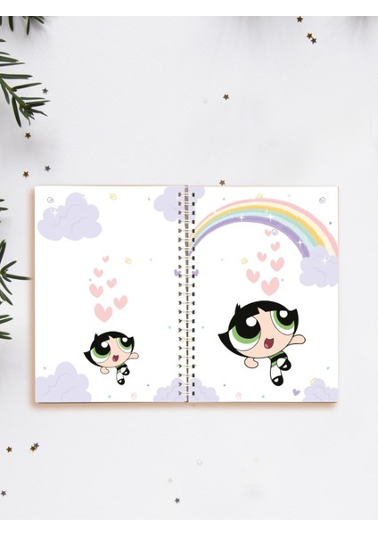 Powerpuff Gils Defter Spiralli A5 96 Yaprak Çizgisiz Defter PYTKDFTR403