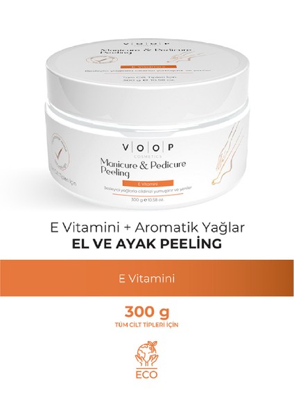 Manikür Pedikür Peeling - 300gr El, Ayak ve Tırnak Bakımı İçin Onarıcı ve Besleyici Peeling