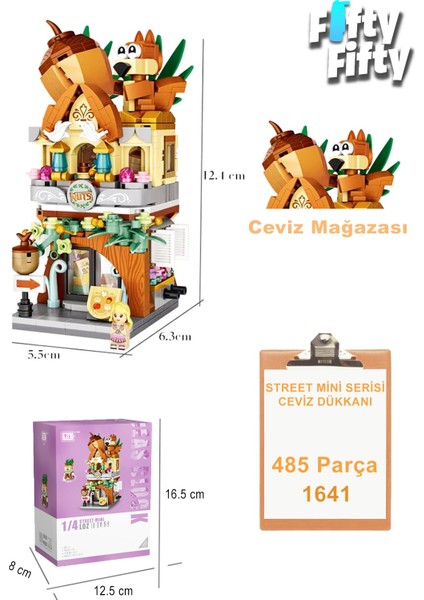 Loz Street Mini Serisi Ceviz Dükkanı -LZ1641 (485 Parça) Oyuncak Yapım Seti