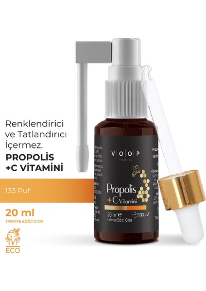 Propolis C Vitamini Sprey-damla - 20 ml | Bağışklık Sistemi Güçlendirici