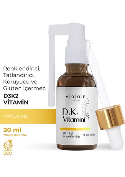 Vitamin D3K2 Sprey-Damla 20 Ml