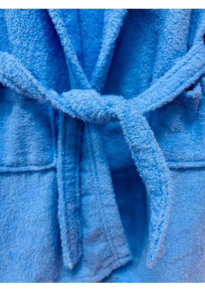 Kapüşonlu ve Kemerli Pamuklu MAVİ Erkek-Kız Genç Çocuk Bornozu(PAMUKLU-DÜMEN NAKIŞLI-YUMUŞAK) fırsatları