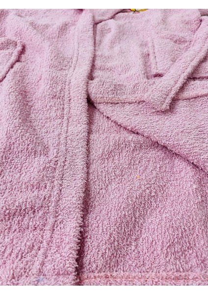 Kapüşonlu ve Kemerli Pamuklu PEMBE Erkek-Kız Genç Çocuk Bornozu(PAMUKLU-KELEBEK NAKIŞLI-YUMUŞAK) fırsatları