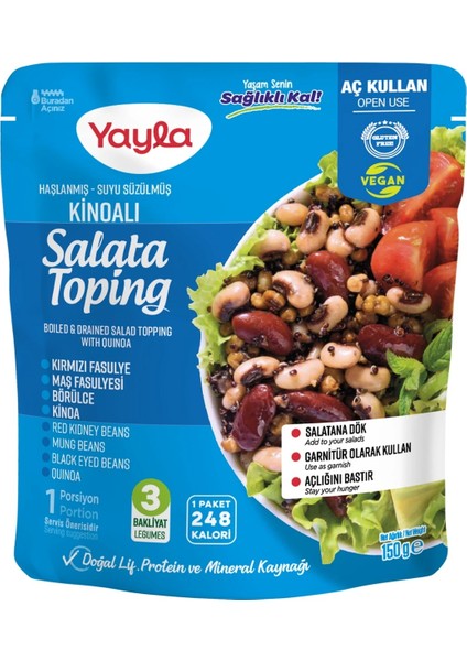 Haşlanmış Suyu Süzülmüş Kinoalı Salata Toping 150 gr