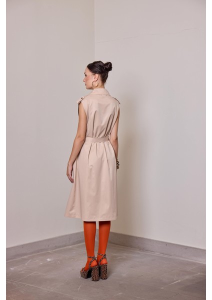 Nadia Bej Apoletli Kolsuz Trençkot fiyatları