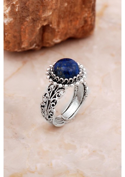 Lapis Lazuli Taşlı Telkari Elişi Gümüş Yüzük 5835 fiyatları