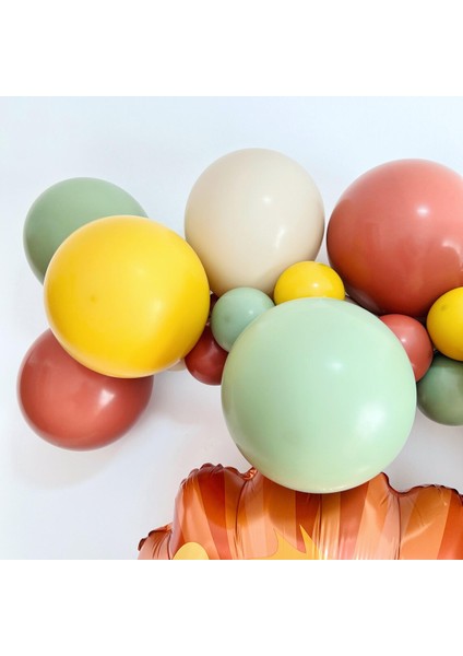 Sevimli Aslan Folyo Balonlu Safari Doğum Günü Süslemeleri, Orman Balon Kemeri Doğumgünü Parti Seti Süsü modelleri