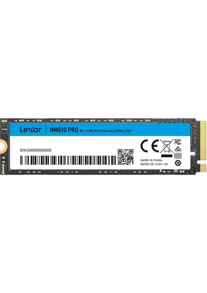 NM610PRO 500GB Pcıe Gen3 X4 Okuma 3300MB – Yazma 1700MB M.2 SSD (LNM610P500G-RNNNG)