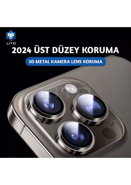 S+ Anti-Reflective iPhone 16 Pro/16 Pro Max Kamera Koruyucu Desert Titanium