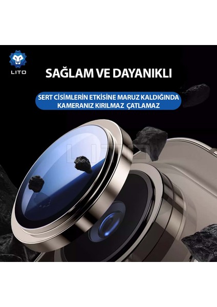 S+ Anti-Reflective iPhone 16 Pro/16 Pro Max Kamera Koruyucu Desert Titanium