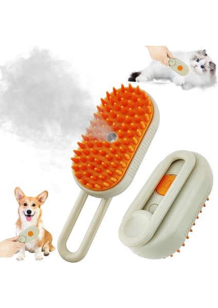 Kedi Köpek Elektrikli Buharlı Fırça Spreyli Masaj Tarağı Kedi Köpek Tarağı Tüy Toplama Fırçası