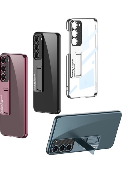 - Samsung Galaxy S23 Plus - Kılıf Kamera Korumalı Şeffaf Tasarımlı Lego Standlı Kapak - Gümüş - T26165 modelleri