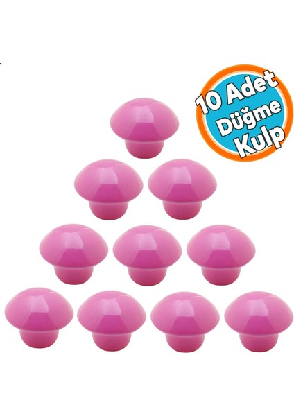 10 Adet Mobilya Kulp Mutfak Çekmece Dolap Kapak Kulpu Kulbu Pembe Metal Kulp