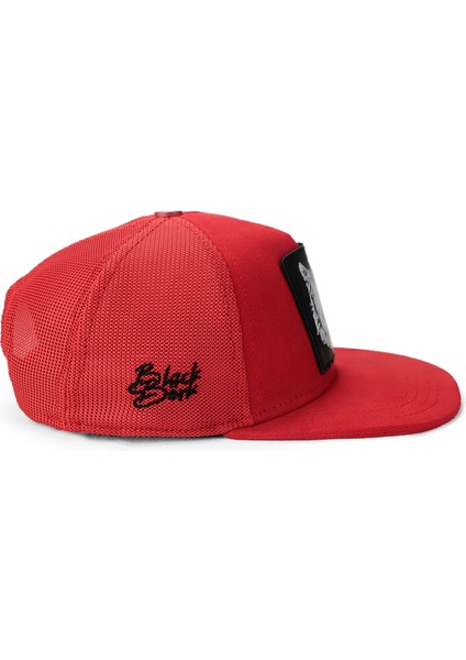 V1 Kids Hip Hop Renkli Aslan - 15 Kod Logolu Unisex Trucker Kırmızı Hip Hop Şapka (Cap)