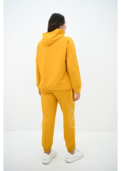 Kadın Büyük Beden Aksesuar Çıtçıt Detaylı Eşofman Takımı 8144-25 indirimleri