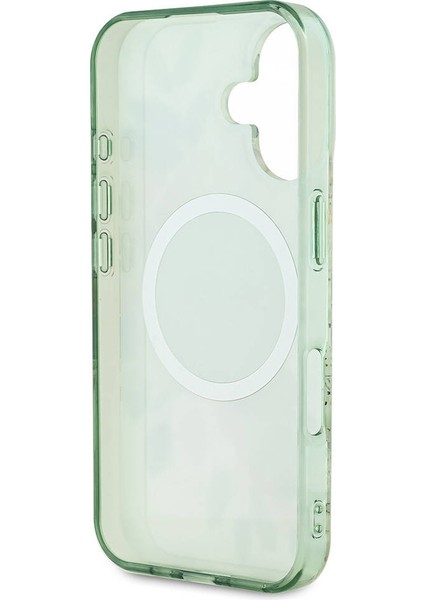 iPhone 16 Kılıf Guess Lisanslı Magsafe Özellikli Iml Baskılı Yazı Logolu Flower Tonal Circle Yeşil fırsatları