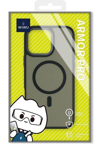 iPhone 16 Pro Kılıf Wiwu FGG-012 Armorpro Serisi Magsafe Özellikli Parmak Izi Bırakmayan Kılıf Siyah