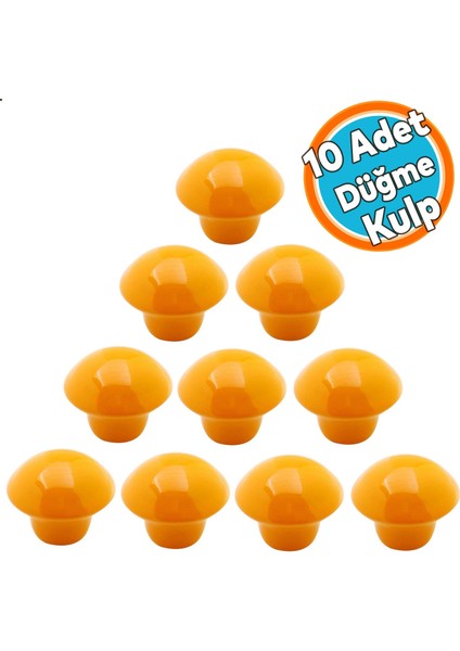 10 Adet Mobilya Kulp Mutfak Çekmece Dolap Kapak Kulpu Kulbu Turuncu Metal Kulp