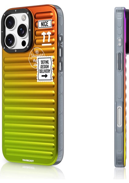 iPhone 16 Pro Uyumlu Kılıf Renk Geçişli Youngkit The Secret Color Serisi Kapak Turuncu