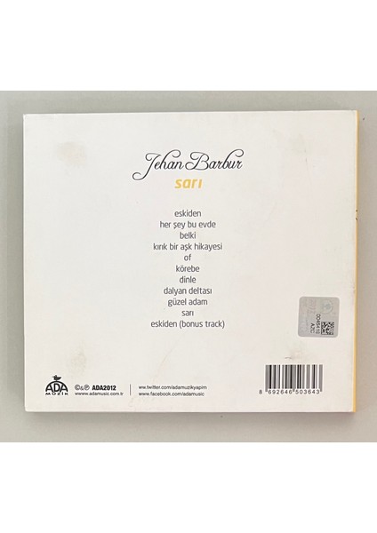 Jehan Barbur Sarı CD (Orjinal Dönem Baskı Cd)