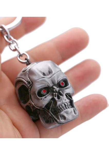 Terminator Kafatası Robot Baş Anahtarlık | Mükemmel Hediye Hasta La Vista