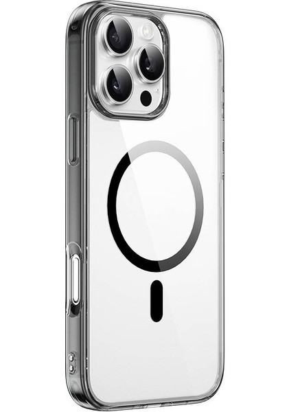 iPhone 16 Pro Max Kılıf Wiwu MCC-101 Ishield Pro Serisi Magsafe Şarj Özellikli Crystal Sert Pc Siyah