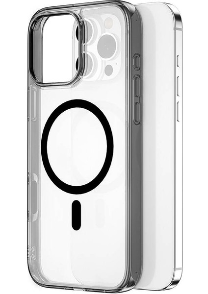 iPhone 16 Pro Max Kılıf Wiwu MCC-101 Ishield Pro Serisi Magsafe Şarj Özellikli Crystal Sert Pc Siyah