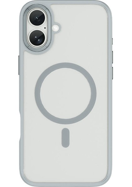 iPhone 16 Plus Kılıf FGG-012 Armorpro Serisi Magsafe Özellik Parmak Izi Bırakmayan Kılıf Gri