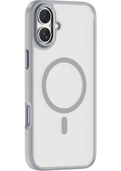 iPhone 16 Plus Kılıf FGG-012 Armorpro Serisi Magsafe Özellik Parmak Izi Bırakmayan Kılıf Gri