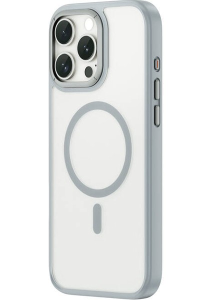 iPhone 16 Pro Max Kılıf Wiwu FGG-012 Armorpro Serisi Magsafe Özellik Parmak Izi Bırakmayan Kılıf Gri