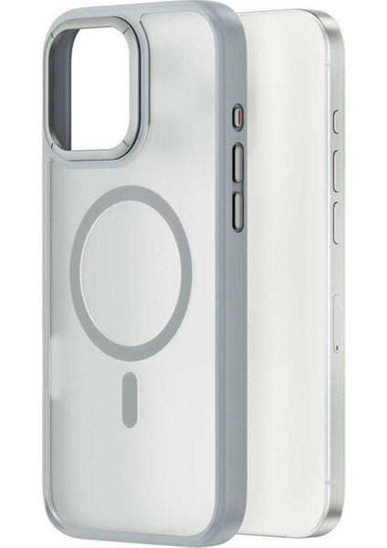 iPhone 16 Pro Max Kılıf Wiwu FGG-012 Armorpro Serisi Magsafe Özellik Parmak Izi Bırakmayan Kılıf Gri