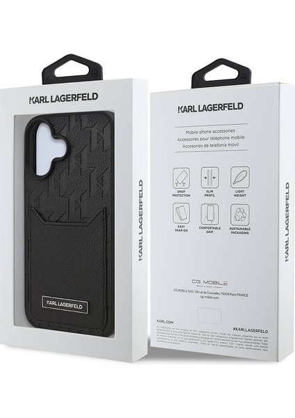 iPhone 16 Uyumlu Kılıf Orjinal Lisanslı Kartlıklı Cardslot Monogram Kapak Siyah indirimleri