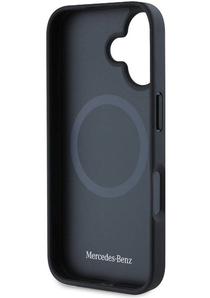 iPhone 16 Kılıf Mercedes-Benz Lisanslı Magsafe Özellikli 3D Metal Logolu Wood Imitation Deri Siyah fırsatları