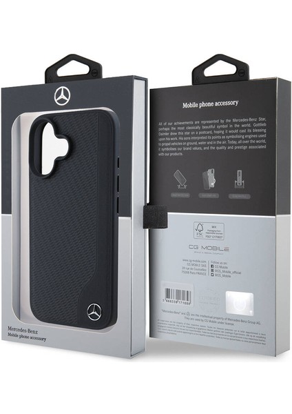 iPhone 16 Kılıf Mercedes-Benz Lisanslı Magsafe Özellikli 3D Metal Logolu Wood Imitation Deri Siyah indirimleri