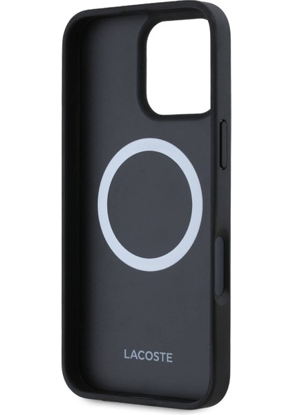 iPhone 16 Pro Max Uyumlu Kılıf Lacoste Orjinal Lisanslı Magsafe Özellikli Mono Vintage Logo Lacivert