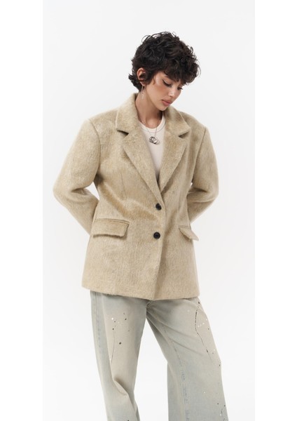 Monday Bej Dar Kesim Blazer