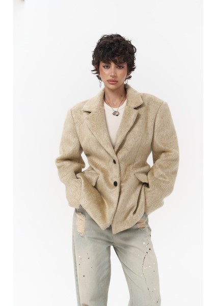 Monday Bej Dar Kesim Blazer