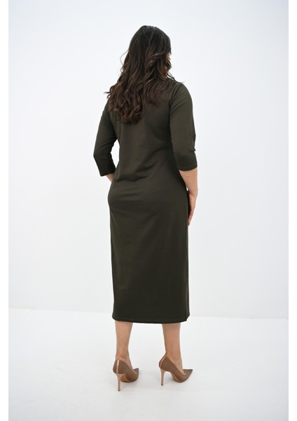 Kadın Büyük Beden Bel Bağlama Detaylı Elbise Şık ve Rahat Tasarım indirimleri