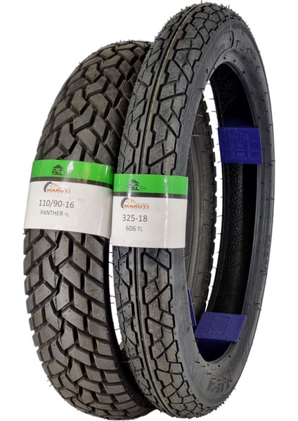 Maruti Tyres Seyhan Motosiklet Lastik Takımı 110/90-16 ve 325-18 Tl (Tubeless - Dubleks) PANTHER606SET modelleri