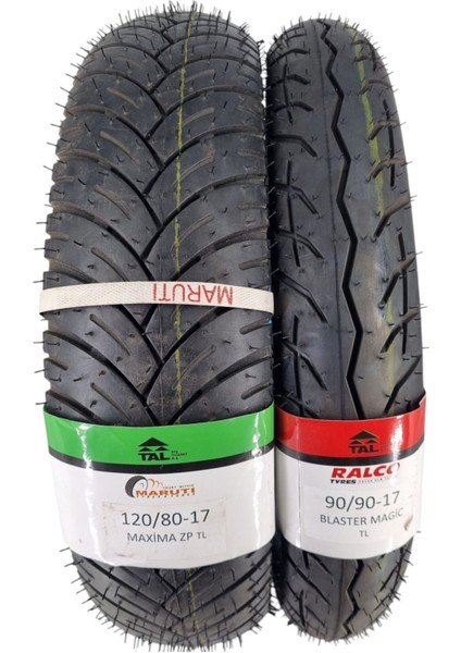 Motor Lastik 120/80-17 ve 90/90-17 Tl (Tubeless - Dubleks) Takım Maximamagic1