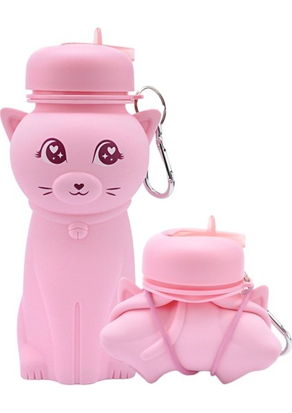 Dake Çocuk Su Kupası Taşınabilir Damla Geçirmez ve Sızdırmaz Silikon Katlanır Su Şişesi 550 ml (Yurt Dışından)