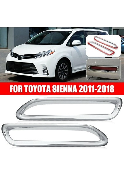 Shuai Yan 2x Arka Tampon Sis Işık Lambası Çerçeve Trim Çerçeve Krom Toyota Sienna 2011-2018 Için (Yurt Dışından)