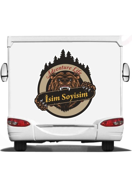 Kişiye Özel 4x4 Offroad Adventure Kamp Karavan Sticker 02146