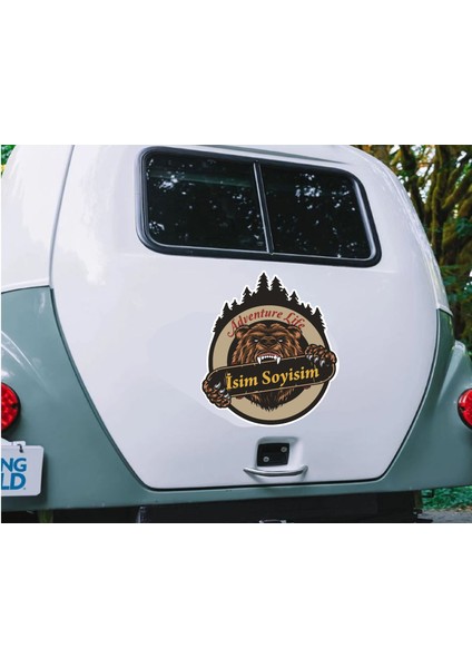 Kişiye Özel 4x4 Offroad Adventure Kamp Karavan Sticker 02146