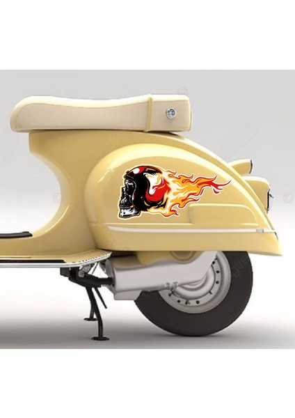 Speed Hız Kasklı Kurukafa 2 Adet Sticker 00515