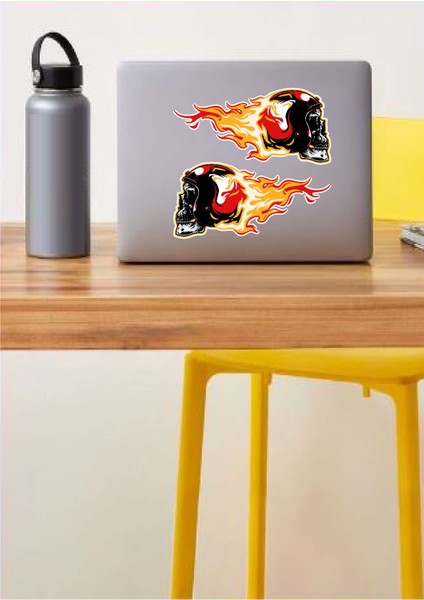 Speed Hız Kasklı Kurukafa 2 Adet Sticker 00515