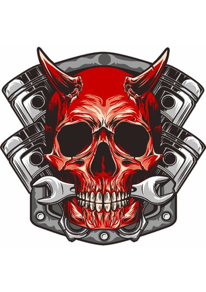 Şeytan ve Motosiklet Sticker 00516